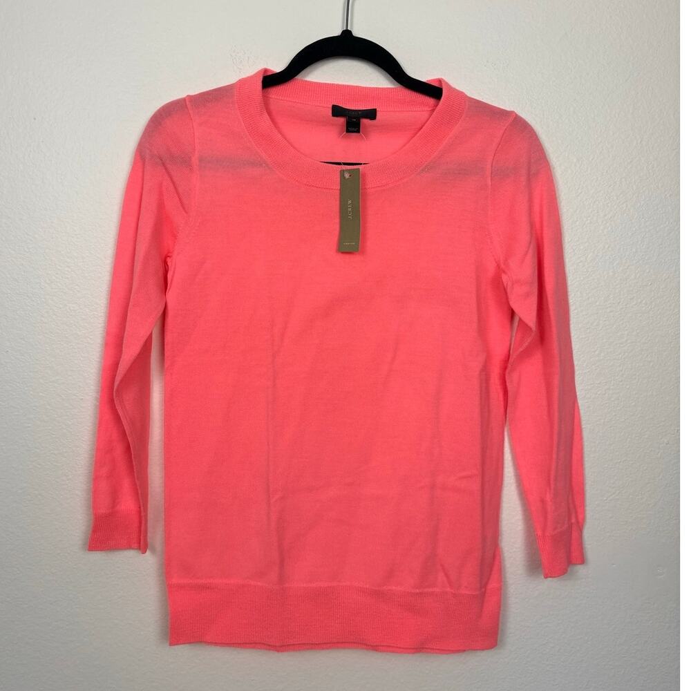 NWT J. Crew Merino Wool Knit Pink Lightweight Sweater XS
